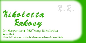 nikoletta rakosy business card